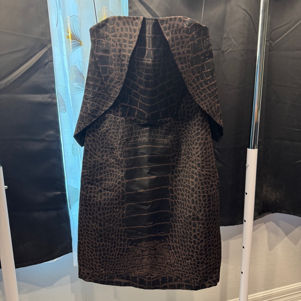 Sally LaPointe Strapless Brown Dress
